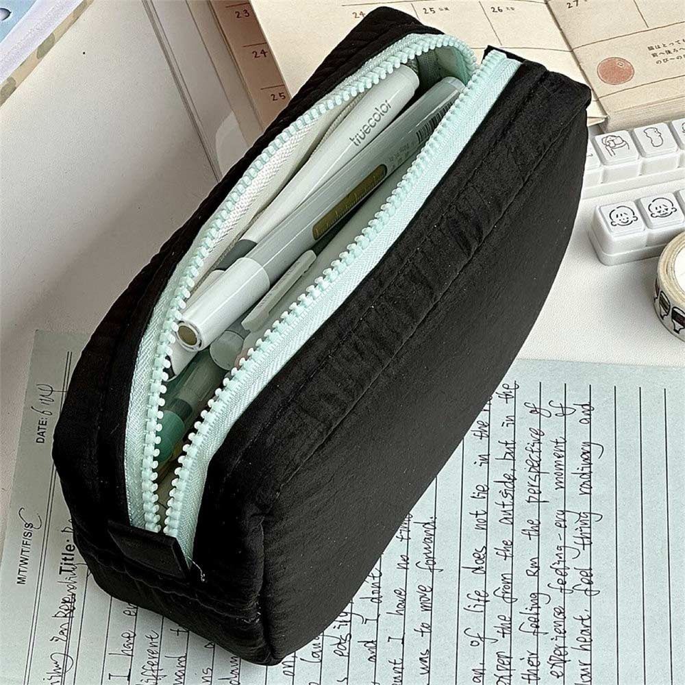 Large Capacity Pen Bag Zipper Design Stationery Organizer New Pencil Case Students