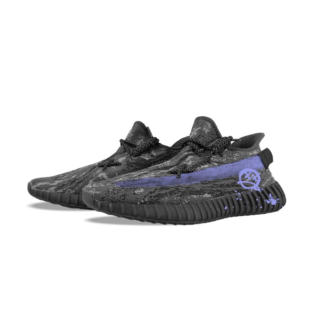 adidas Оригиналы Yeezy Boost 350 V2 Износостойкие Износостойкие Низкие Повседневные Кроссовки Унисекс Черно-Фиолетовые ID4811(Команда373-)