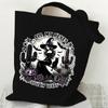 Printed Skull Graphic Tote Bag Women's Gothic Vintage Bookworm Shoulder Bag Fashion Halloween Gift Handbag
