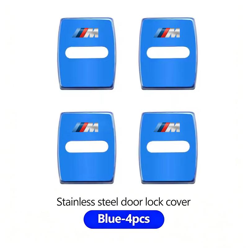 BBKD8 4Pcs Stainless Steel Shock Absorbing Car Door Lock Cover Anti Vibration Latch Protector Accessories For BMW E90 G80 M3 G30 M5 F8