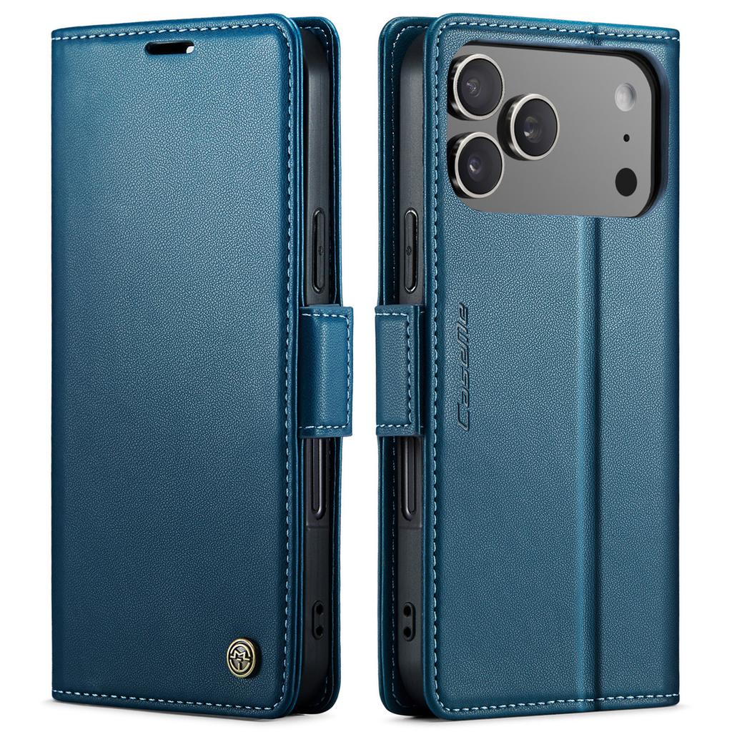 RFID Blocking Leather Flip Wallet Case for iPhone 17/15 & Samsung S24 - Anti-theft Protective Cover