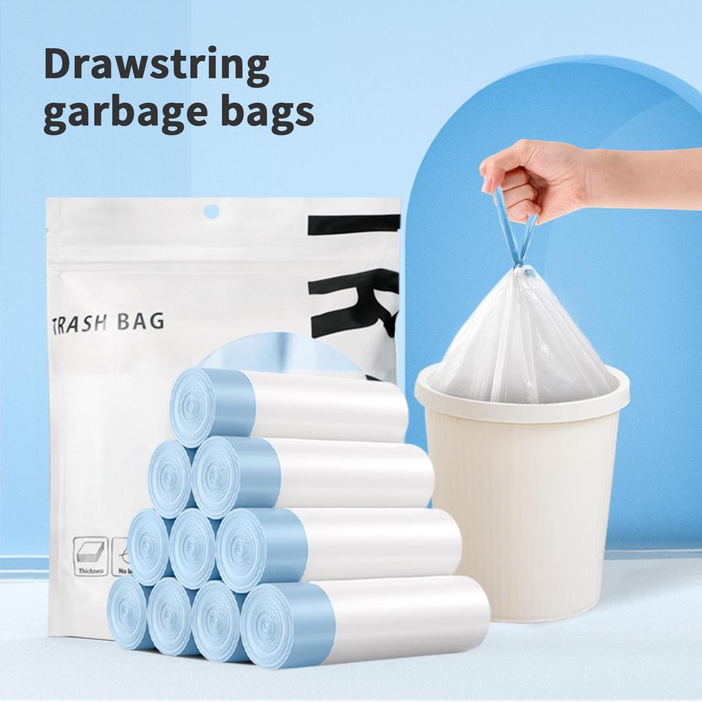 Drawstring Garbage Bags for Kitchen, Hotel, and Household Use - Portable and Thickened for Waste Classification