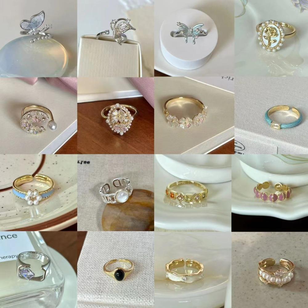 Французское ретро синее кольцо-бабочка, чувство дизайна, темперамент, личность, простое, холодное чувство, универсальное кольцо