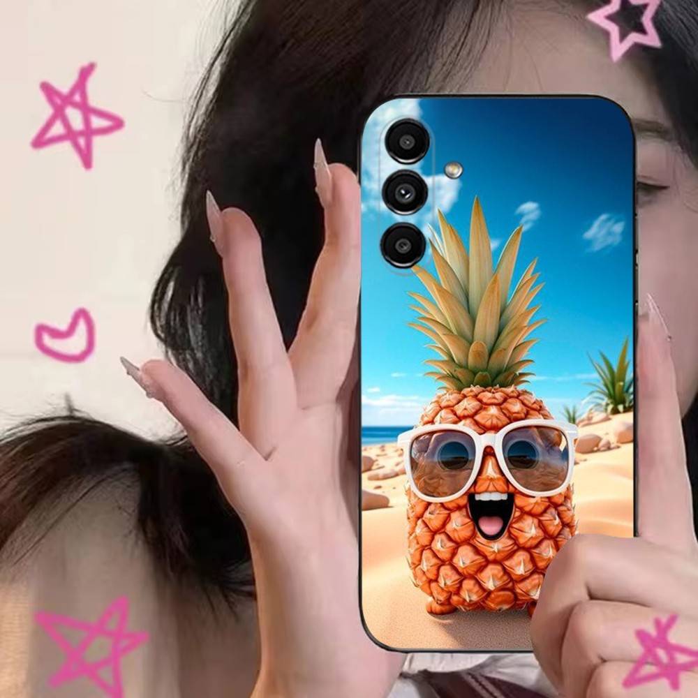 Summer pineapple Phone Case For Samsung S24,S21,S22,S23,S30,Ultra,S20,Plus,Fe,Lite,Note,10,9,5G Black Soft Cover