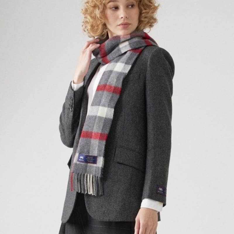 ABRAHAM MOON Шарф из мериносовой шерсти 25 см - Blythe Древесно-угольный красный