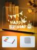 1Pc Ins Transparent Illuminated Acrylic Memo Board Erasable Illuminated Advertising Board Handwriting Doodle Night Light