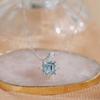 Серебряное ожерелье S925 с аквамарином и топазом - Цепочка на ключицу с четырьмя зубцами в французском стиле для женщин, Дизайн 2021 года