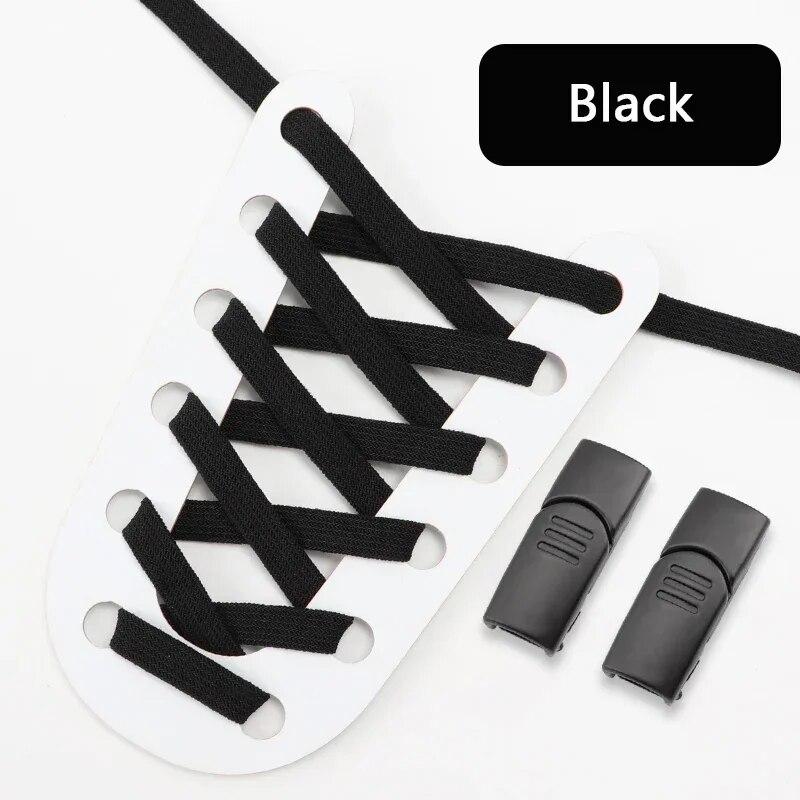 1Pair Magnetic Elastic Laces Sneakers Shoelaces Lock No Tie Shoe Laces Without Ties Double-layer Kids Adult Shoes Accessories