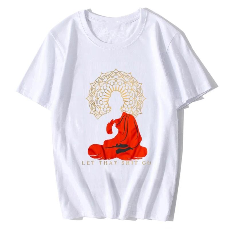 Tees Streetwear Men Funny T Shirt Let That Shit Go Buddha Version Women Tshirt Oneck Short Sleeve Tshirt men clothing