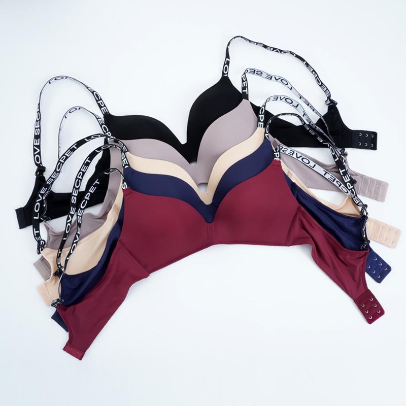 Women's Seamless Letter Straps Bra Wireless Push Up Bra Sexy Lingerie Bralette Adjustable Deep U Letter Straps Girls Fashion Intimates