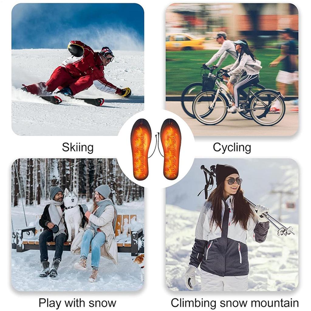 Греющие стельки, обрезаемые, грелка для ног, электрическая грелка для ног для катания на лыжах, сноуборде, подледной рыбалки, пешего туризма, велоспорта, на открытом воздухе