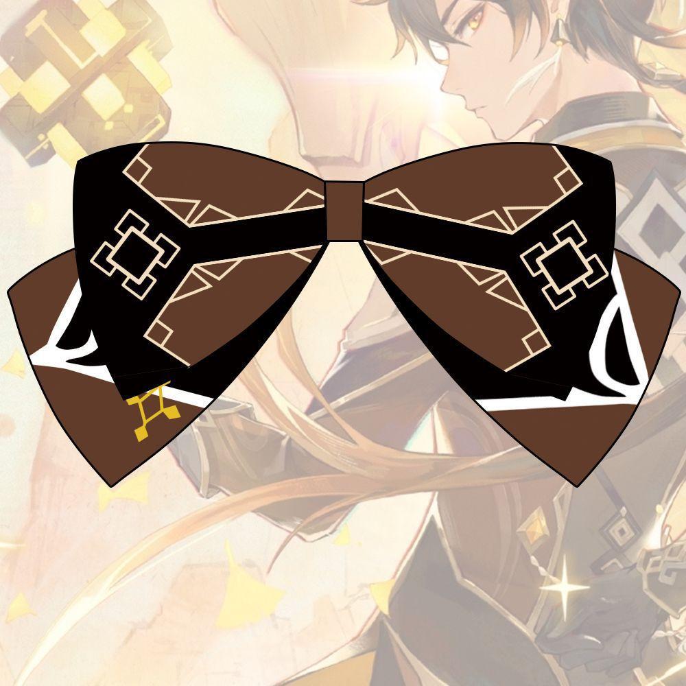 Аниме Genshin Impact Хутао Бант Заколка для волос Аксессуары для волос для девочек Реалистичный и нежный дизайн