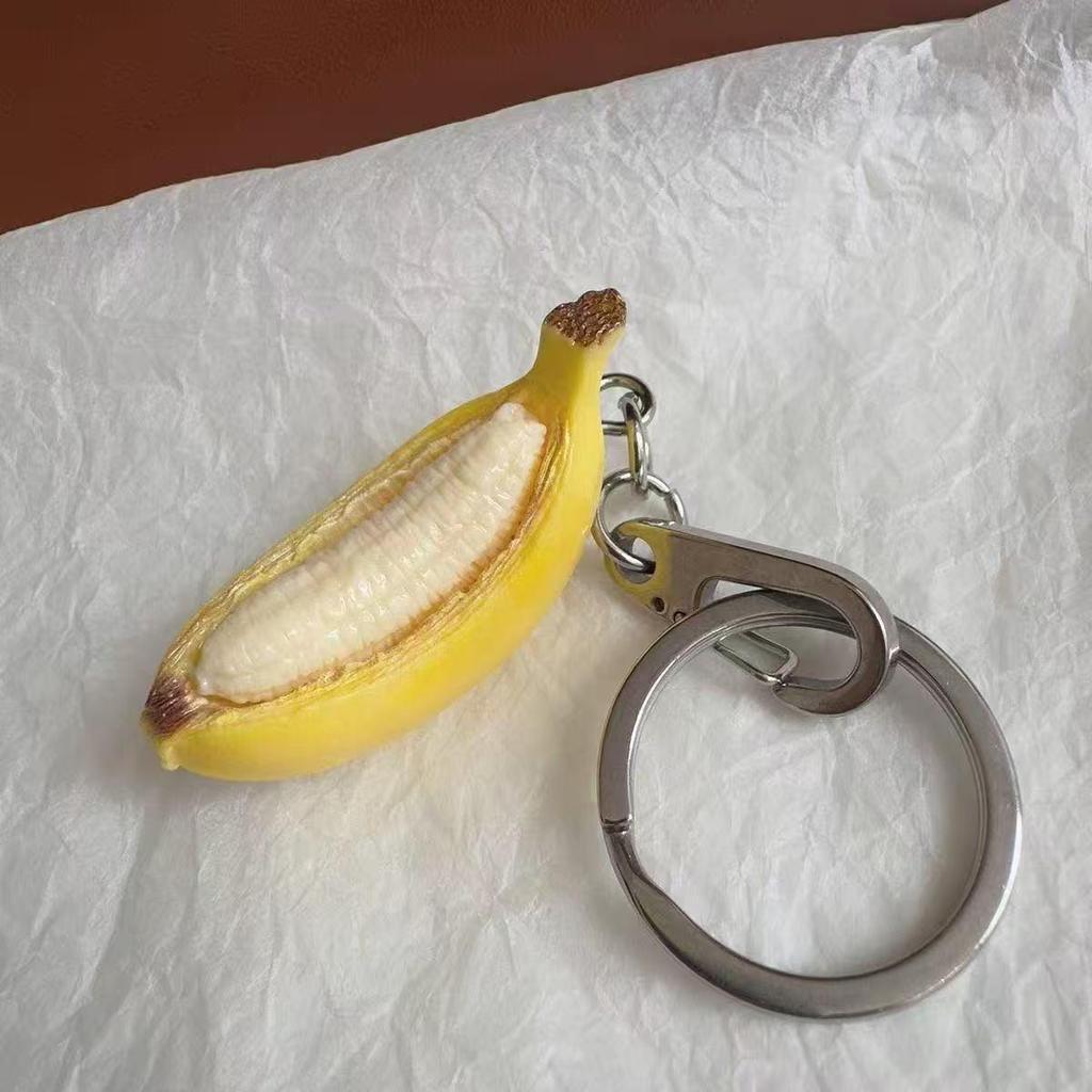 Relax with a Creative Handmade Banana Boat Pendant Keychain - Student Backpack Charm Ornament