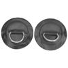 2pcs Inflatable Boat Kayak DRing Pad Patch PVC Marine Stainless Steel Fixed Buckle(Black )
