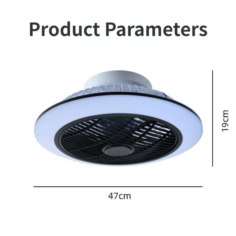 Бесшумная потолочная электрическая лампа-вентилятор, регулируемая скорость (шесть режимов), интеллектуальная подвесная лампа-вентилятор 47*19 см, встроенная лампа-вентилятор для спальни