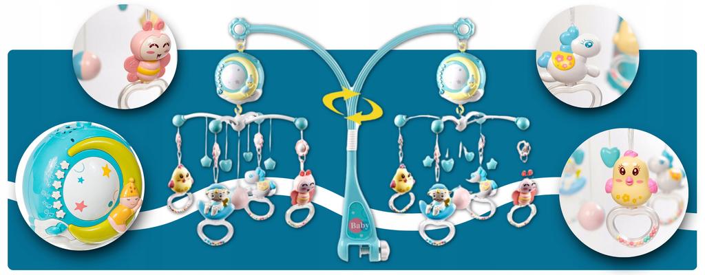 Carousel Music Box for a Crib for a Small Child Playing with Remote Control
