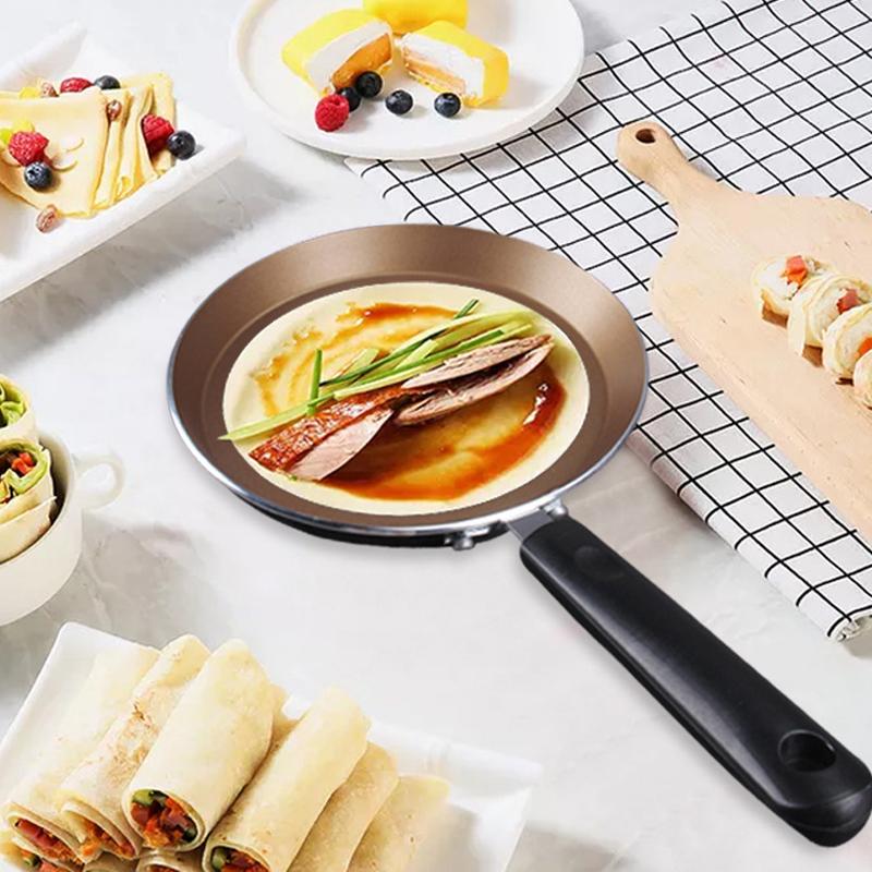 Антипригарная сковорода 18/22/26 см для завтрака, блинов, яиц, стейков, пиццы, с ручкой, кухонный инструмент, набор посуды.