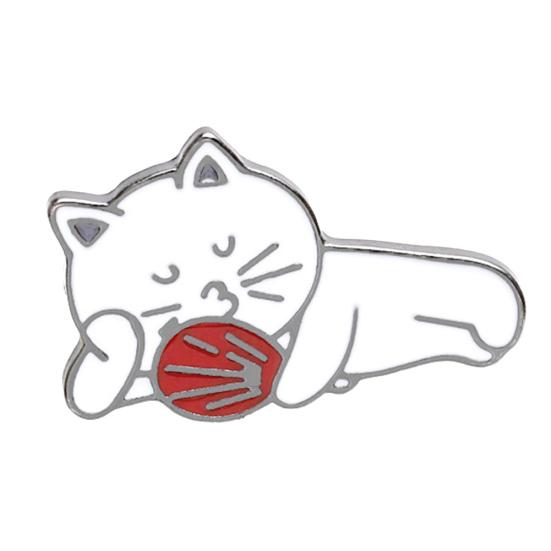 Мультфильм милый спящий кот эмалированная брошь на булавке значок одежда декор ювелирный подарок