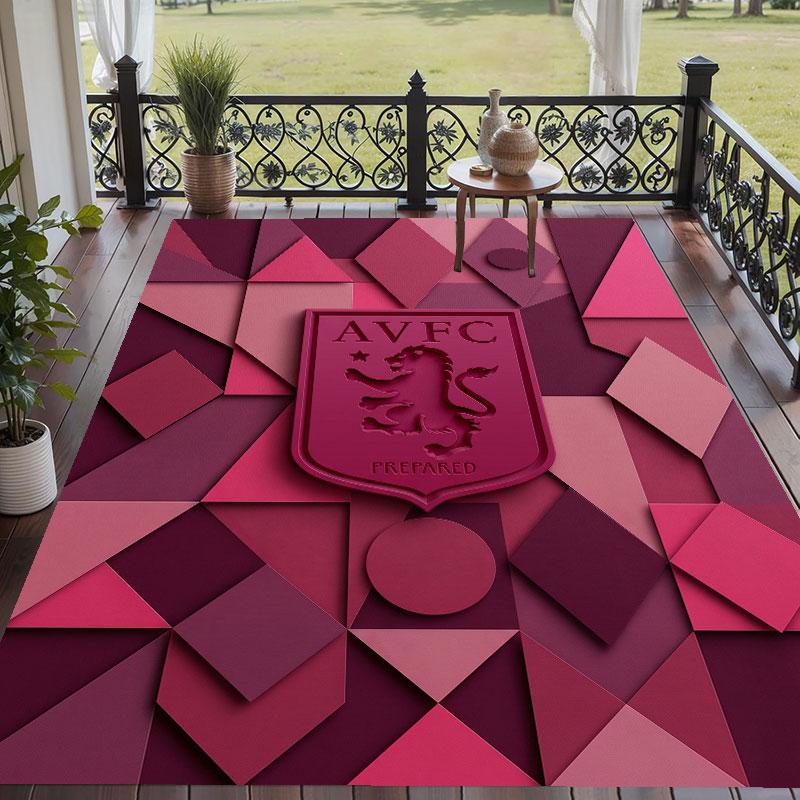 Soft Floor Carpet Aston Villa Football Pattern Area Rug Decorative Mat For Home Room Decoration