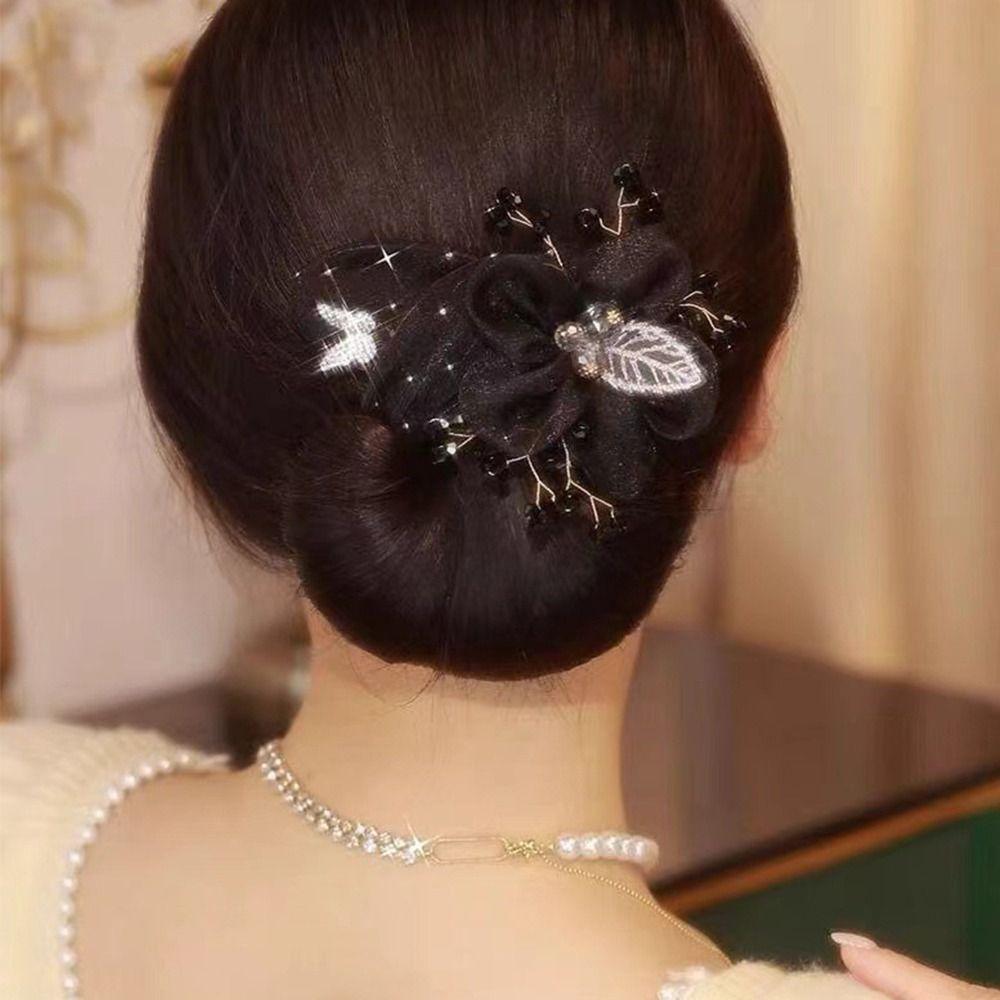 Cloth Flower Hair Clip Flexible Lazy Hair Curler Fashion Hair Bun Roller Women Girls