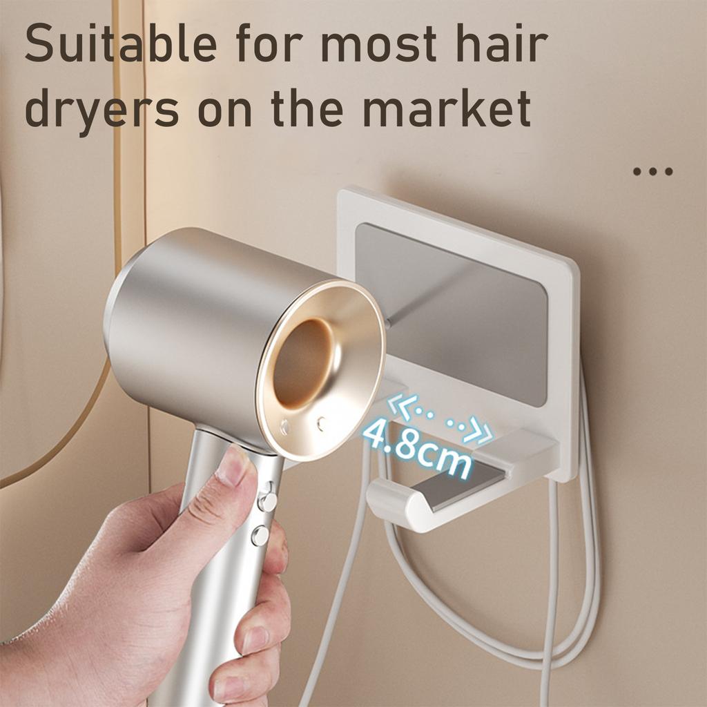 Элегантные прочные алюминиевые пластиковые самоклеящиеся настенные держатели для фена для легкой установки и снятия в ванных комнатах