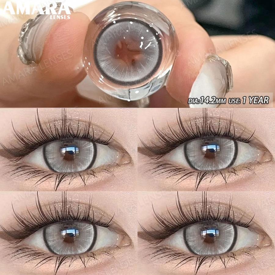 AMARA Colored Contacts Lenses Brown Lenses Purple Lens Natural Look Cosmetics Colored Pupils Eyes Color Lens Soft High Quality