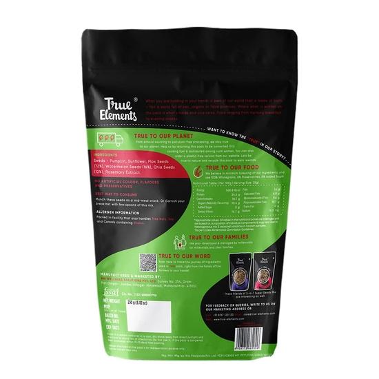 True Elements Mixed Seeds for Eating - 5 In 1 Seeds Mix 250gm | Edible Seeds | Healthy Seed Snacks | 100% Natural and Roasted Seeds | Fiber Rich Seeds