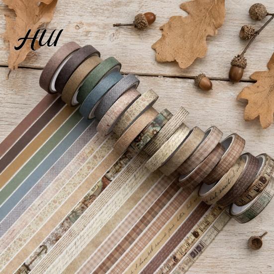 Lightweight Washi Tape 20 Rolls Vintage Set, Retro Patterns Decorative Masking Tapes Soft Translucent for Arts, DIY Crafts, Journals, Planners,