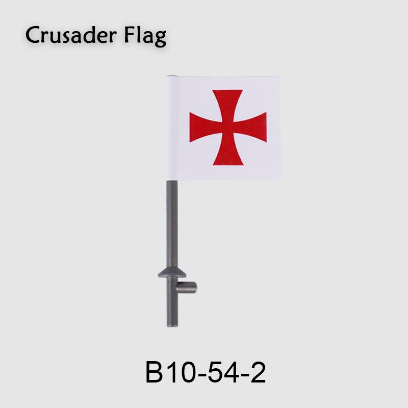 Средневековые военные флаги, серия «Военный замок», рыцарь, солдат, воин, аксессуары, строительные блоки, Древний Священный Рим, кирпичики, игрушки, подарки.