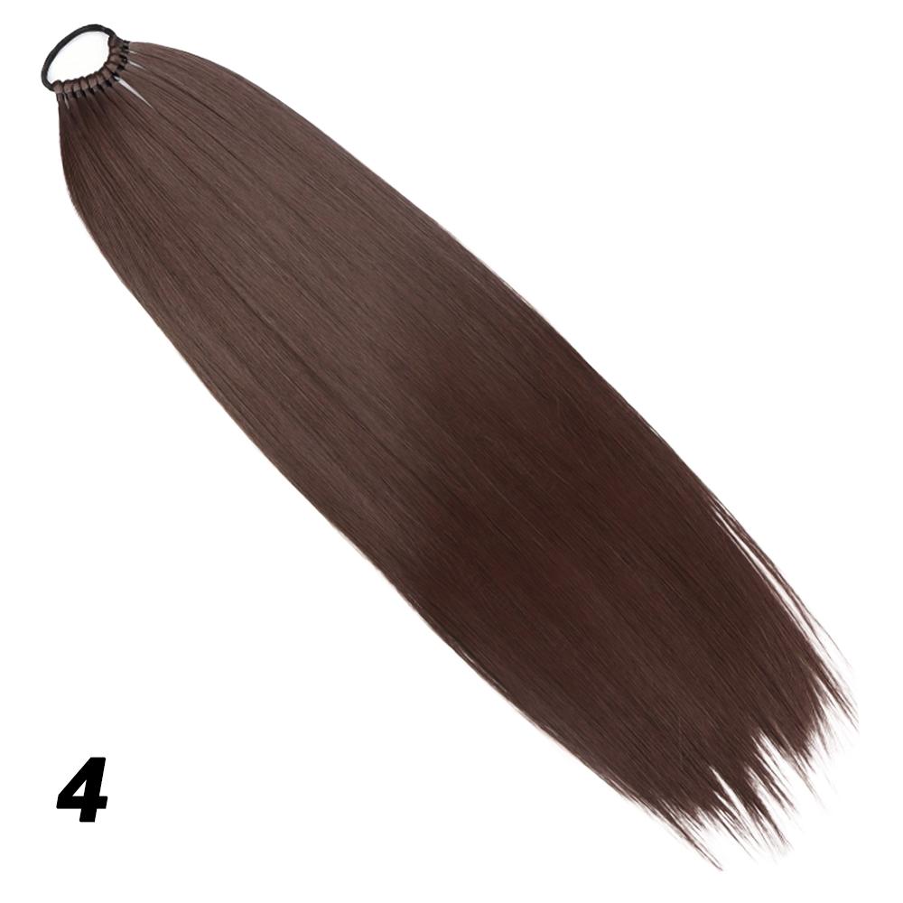 MISSQUEEN Synthetic Ponytail Extensions Wrap Around Elastic Hair Band Stretched Straight Ponytail With Rubber Band Braiding Hair For Women