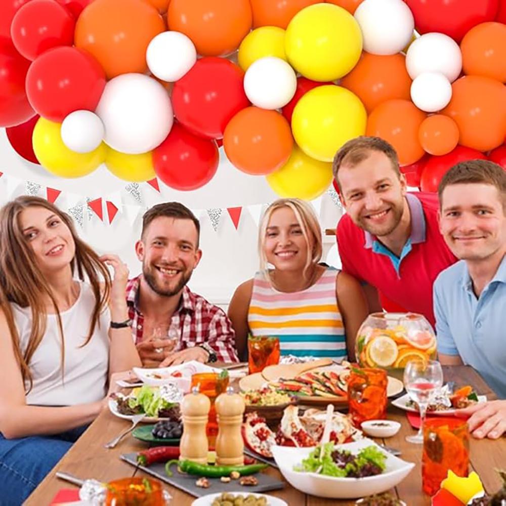 Orange Balloons Garland Red Yellow Balloon Arch Kit Firefighter Theme Birthday Party Firefighter Fire Truck Wedding Decoration