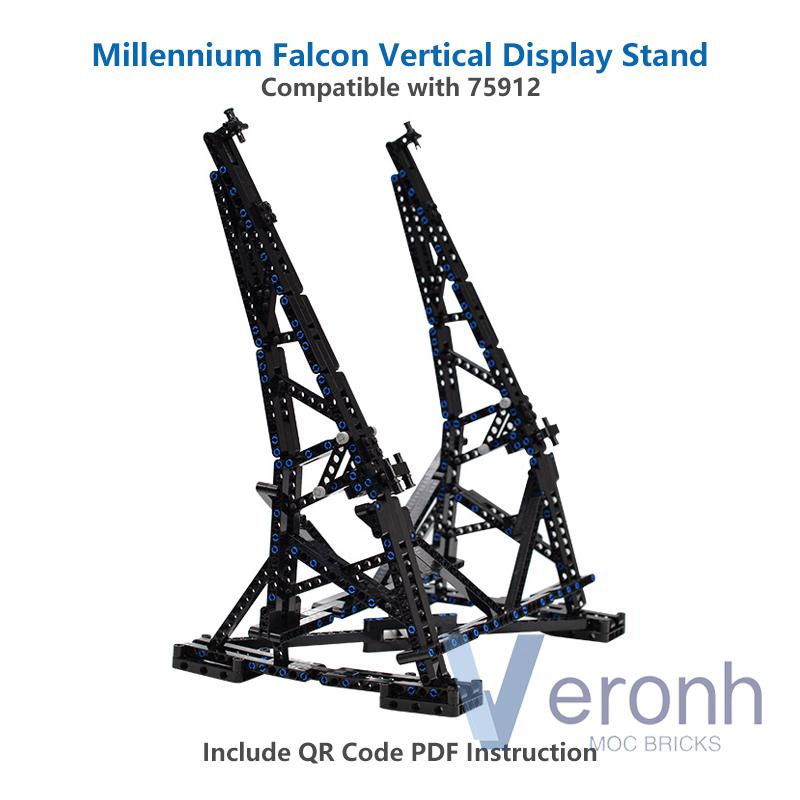407 шт. Конструктор Космический корабль Тысячелетие MOC Вертикальная подставка для дисплея Совместим с 75192 Сокол Модель для Ultimate Collector's