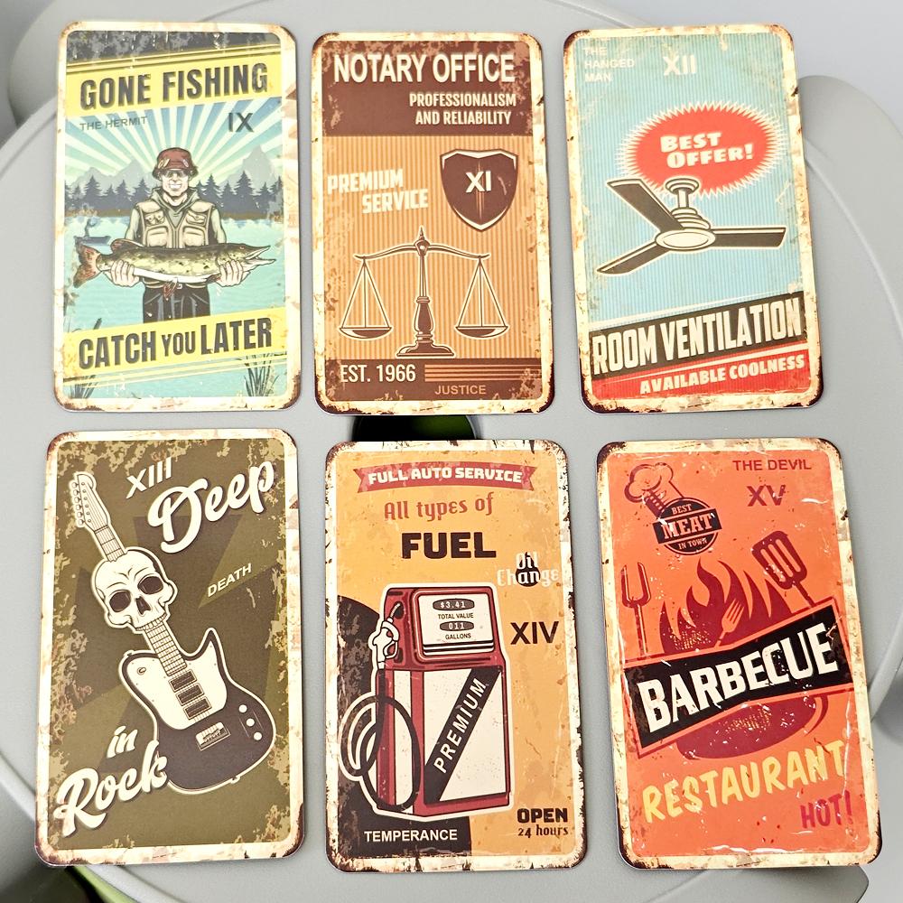 Колода Таро «Деревенская удача» 10,3*6 см, основанная на старинных объявлениях, представляющая обычную народную жизнь и ценности, 80 карт Райдера Уэйта