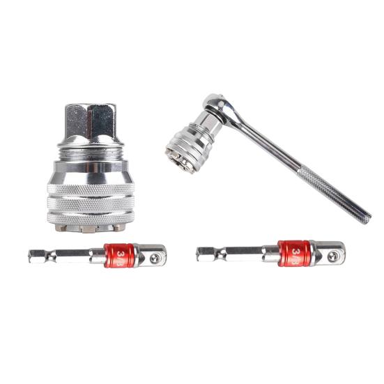 Adjustable Universal Socket Operation Multi-Function 10mm-19mm Wrench Tool Set One-Handed Drive Ratchet Torque Wrench