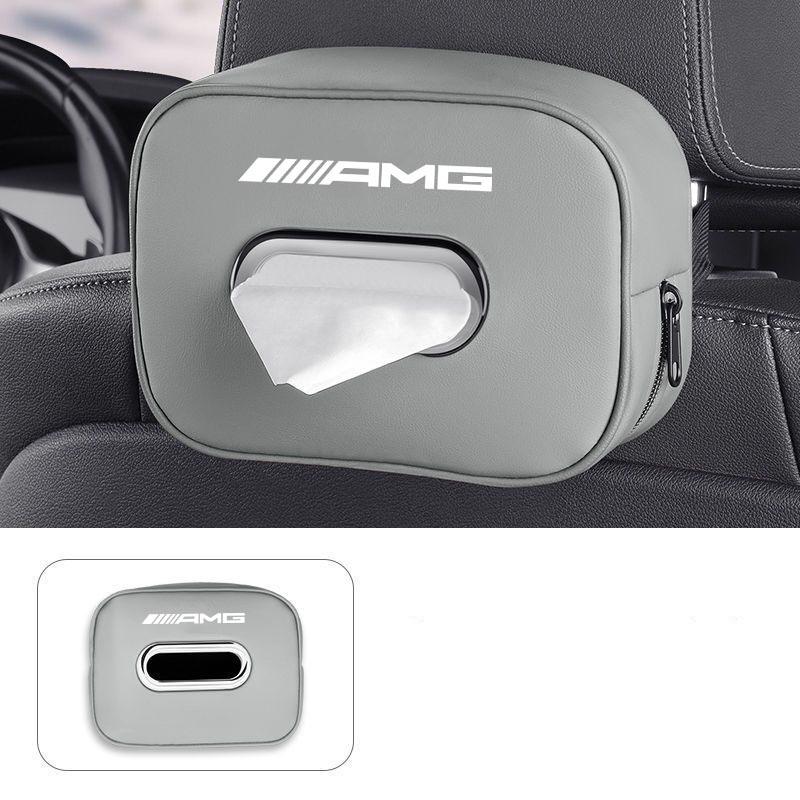 Car Tissue Box Quality Leather Auto Paper Towel Storage Bag For Mercedes Benz AMG GLC W203 W206 W220 W205 W211 W212 W201 W210 BS3
