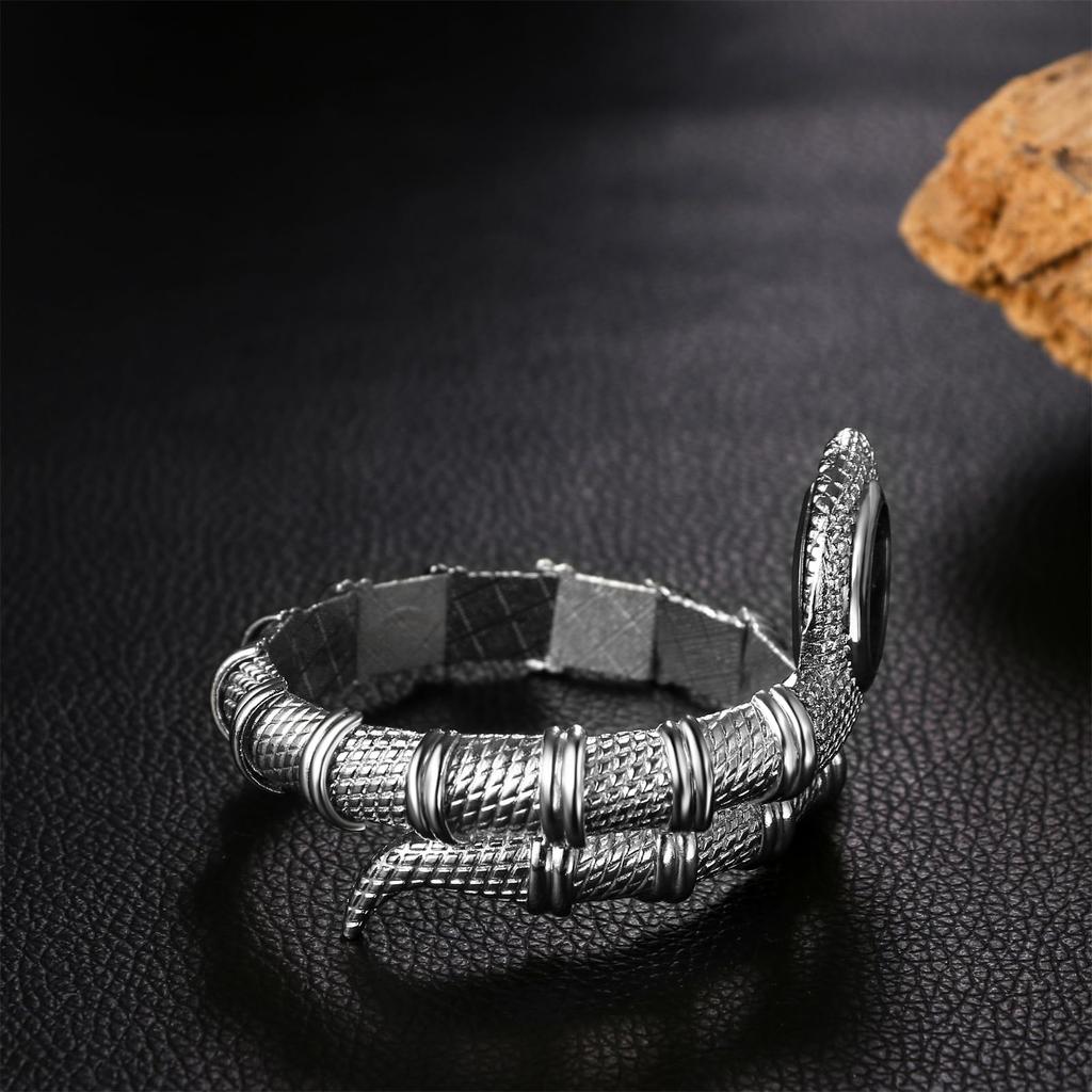 Браслет в виде змеи с аналоговым дисплеем в виде змеи, водонепроницаемые кварцевые часы с многослойным золотом и серебром, симпатичный модный аксессуар для отдыха, подарок на день рождения, Рождество, часы -