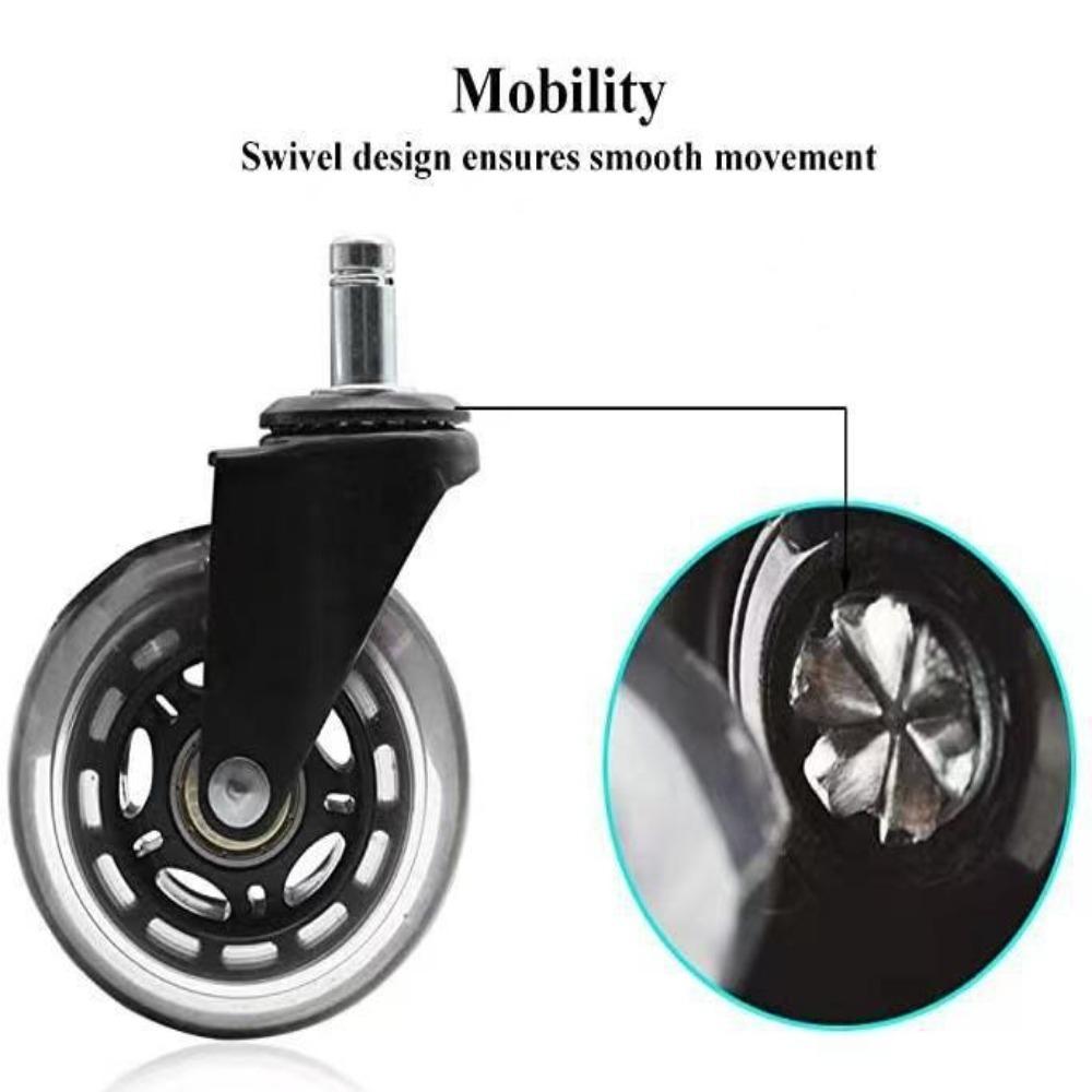 5 шт. Бесшумные Поворотные Резиновые Колесики PU Поворотные Колесики Новое Универсальное Колесо для Домашнего Офисного Стула