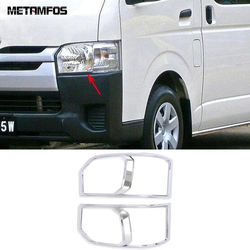 Хромированная накладка на фару для Toyota Hiace Commuter 2011-2015 2016 2017 2018 Хромированная защитная рамка фары Автоаксессуары