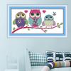 Animals Owls Stitch Embroidery Ct for Lovers DIY - 48 X 24cm 11CT