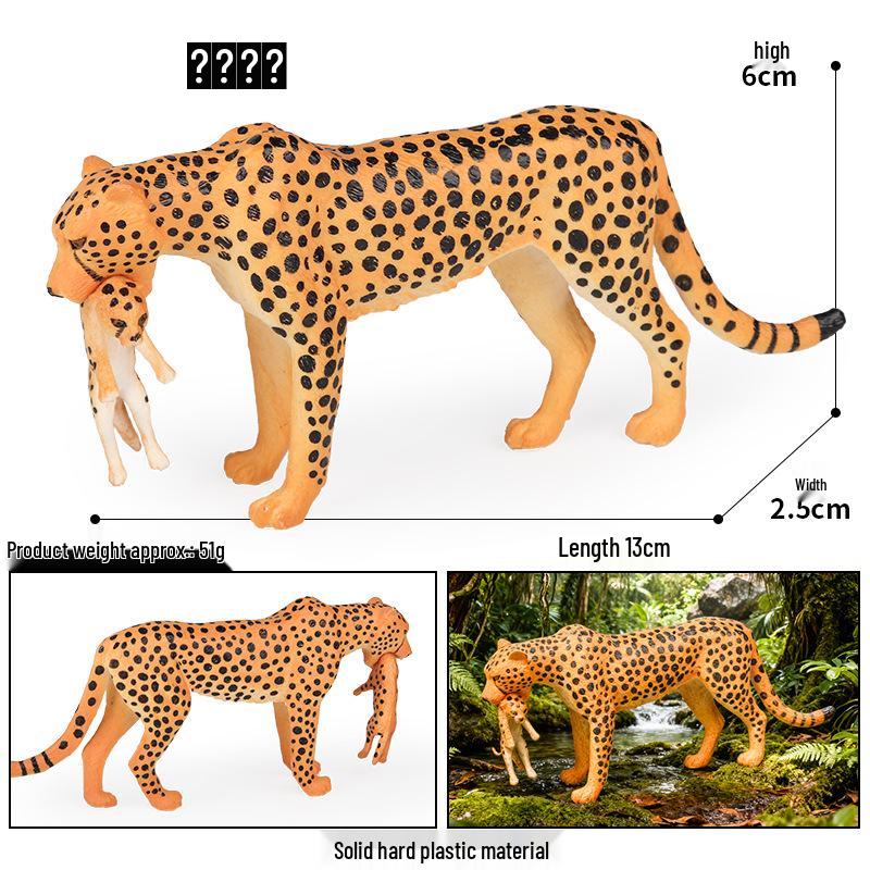 Kids' Wild Animal Model Toys: Leopard, Cheetah, Jaguar, Black Panther, Snow Leopard Figurines.