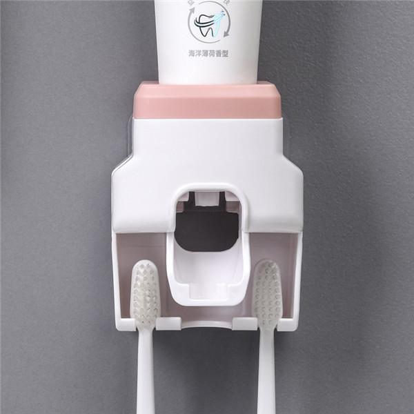 Automatic Toothpaste Squeezer Wall Mount Toothbrush Stand Rack Bathroom Toothpaste Dispenser Toothbrush Holder Accessories