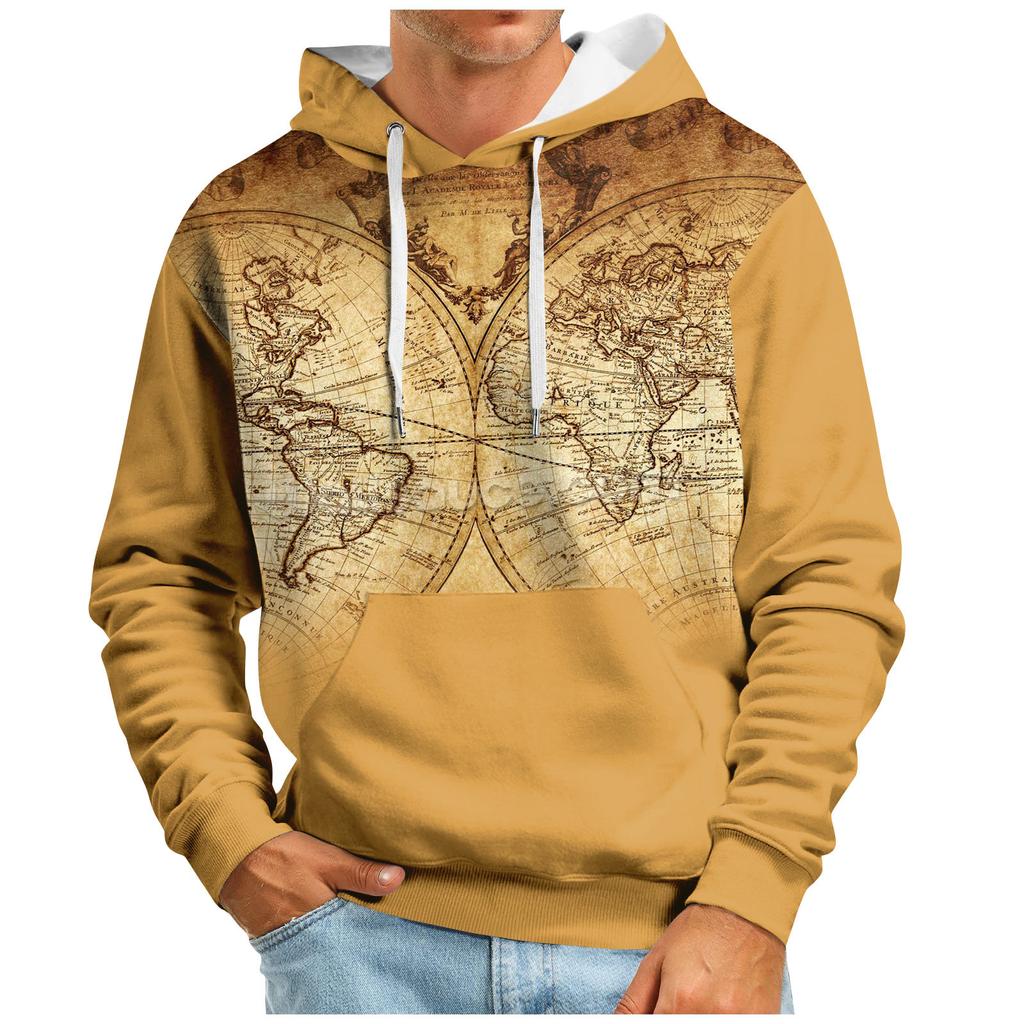 Мужская толстовка с капюшоном в стиле ретро с длинным рукавом, топы, куртка, верхняя одежда