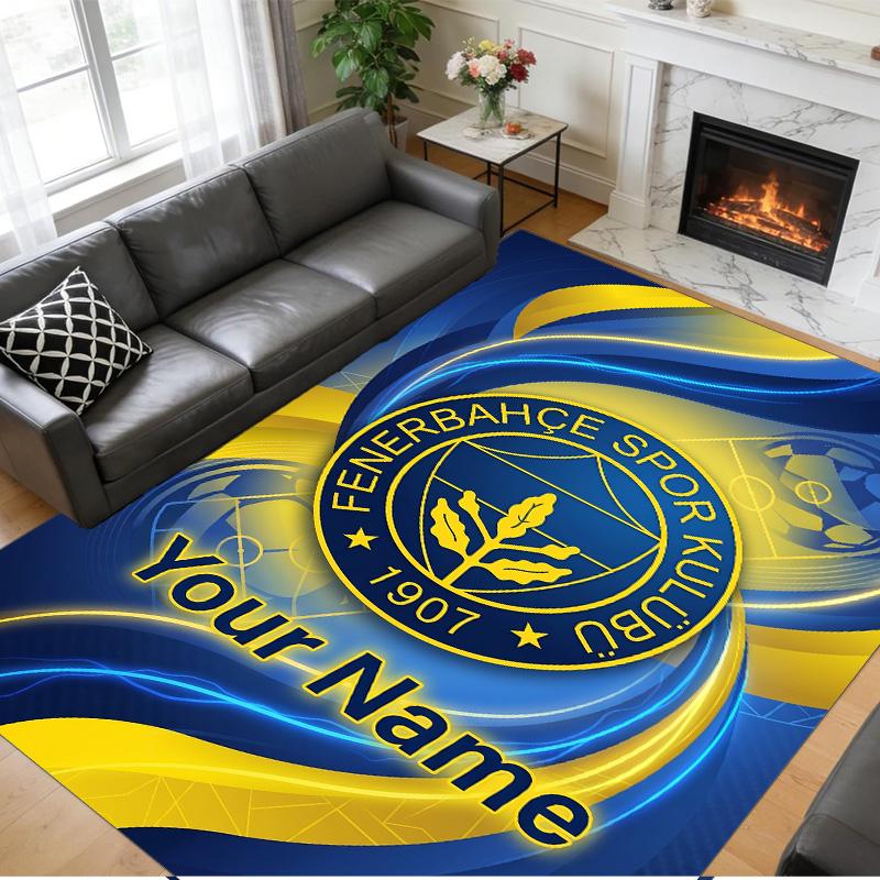 Crystal Velvet Rug Custom Name Text, Soft Non Slip Floor Mat Home DecorFenerbahçe FC