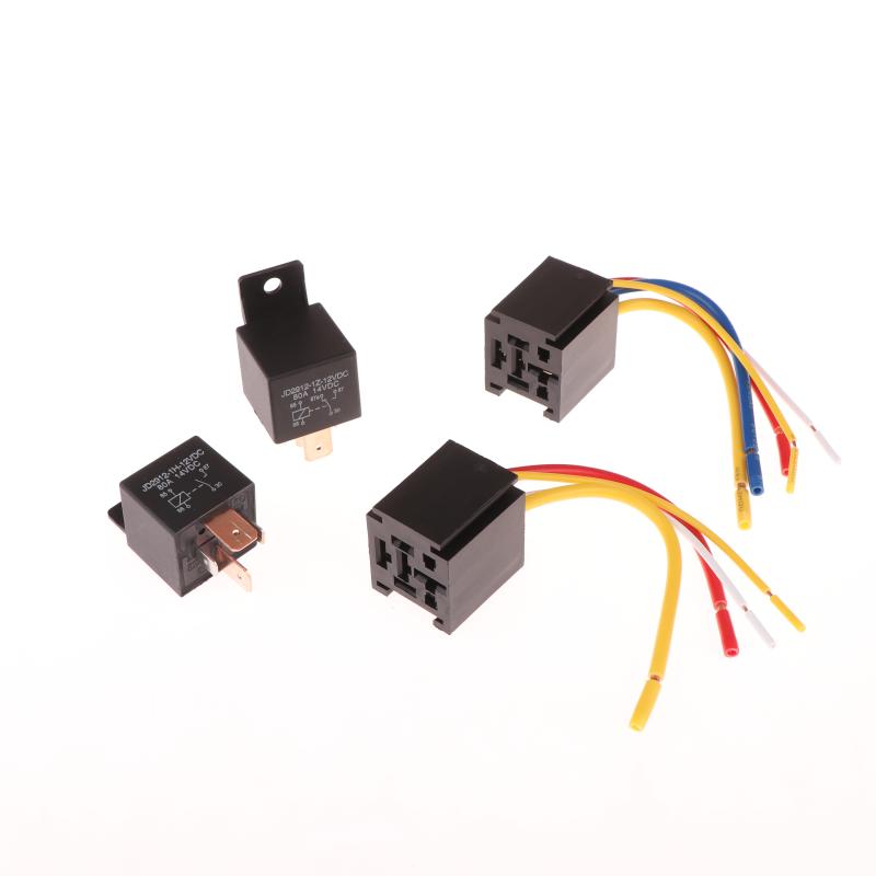 1 Комплект Фара Кондиционер Мотоциклы DC12V DC24V Реле 80A 4/5 Контактное Водонепроницаемое Автомобильное Реле с Проводной Колодкой