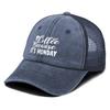 Coffee Because ITS MONDAY Printed Trucker Hat Adjustable Slouchy Unisex Leisure Flat Brim Cap For Gifts Urban Style Mesh Cap