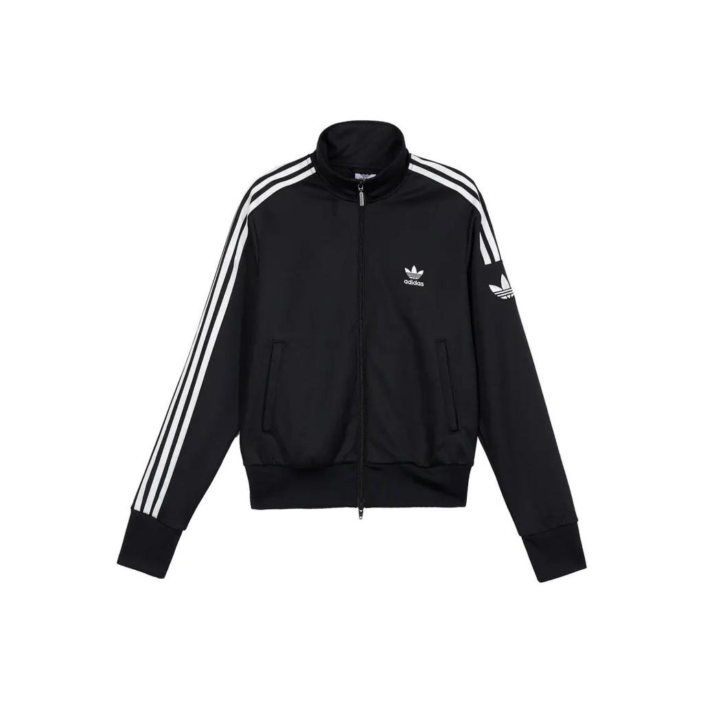 adidas Оригинальная Классическая Спортивная Куртка с Тремя Полосками Женская Черная