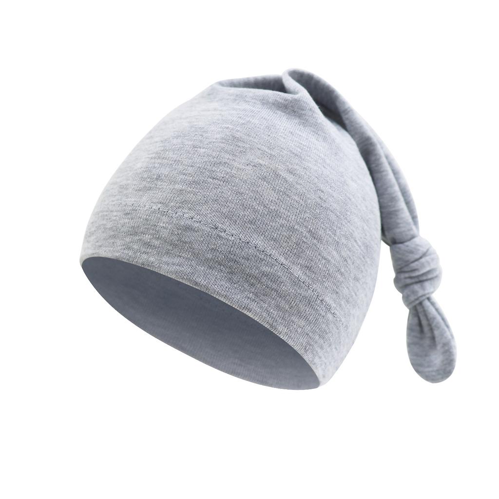 Unisex Soft Cotton Baby Hat with Tail Design & Pacifier Holder, Breathable Adjustable Newborn Cap for 0-12 Months, Spring Autumn Infant Headwear