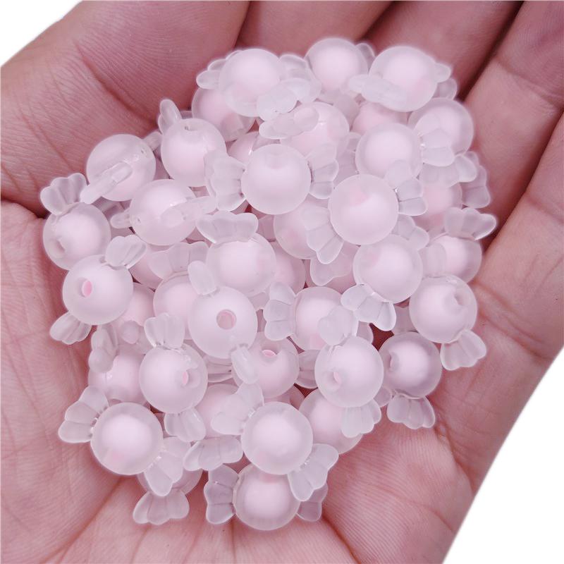 100Pcs 17mm Matte Candy DIY Craft Beads For Jewelry Making Double Layer Pendant Necklace Bracelet Wholesale