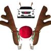 Christmas Car Decoration Deer Horn Antlers Car Kit with Red Nose and Tail for Holiday Gift Set Car Accessories Pendant