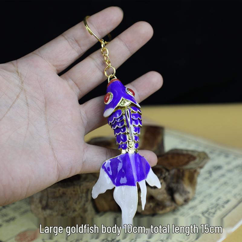 Брелок-подвеска Пекинская перегородчатая эмаль Золотая рыбка Карп